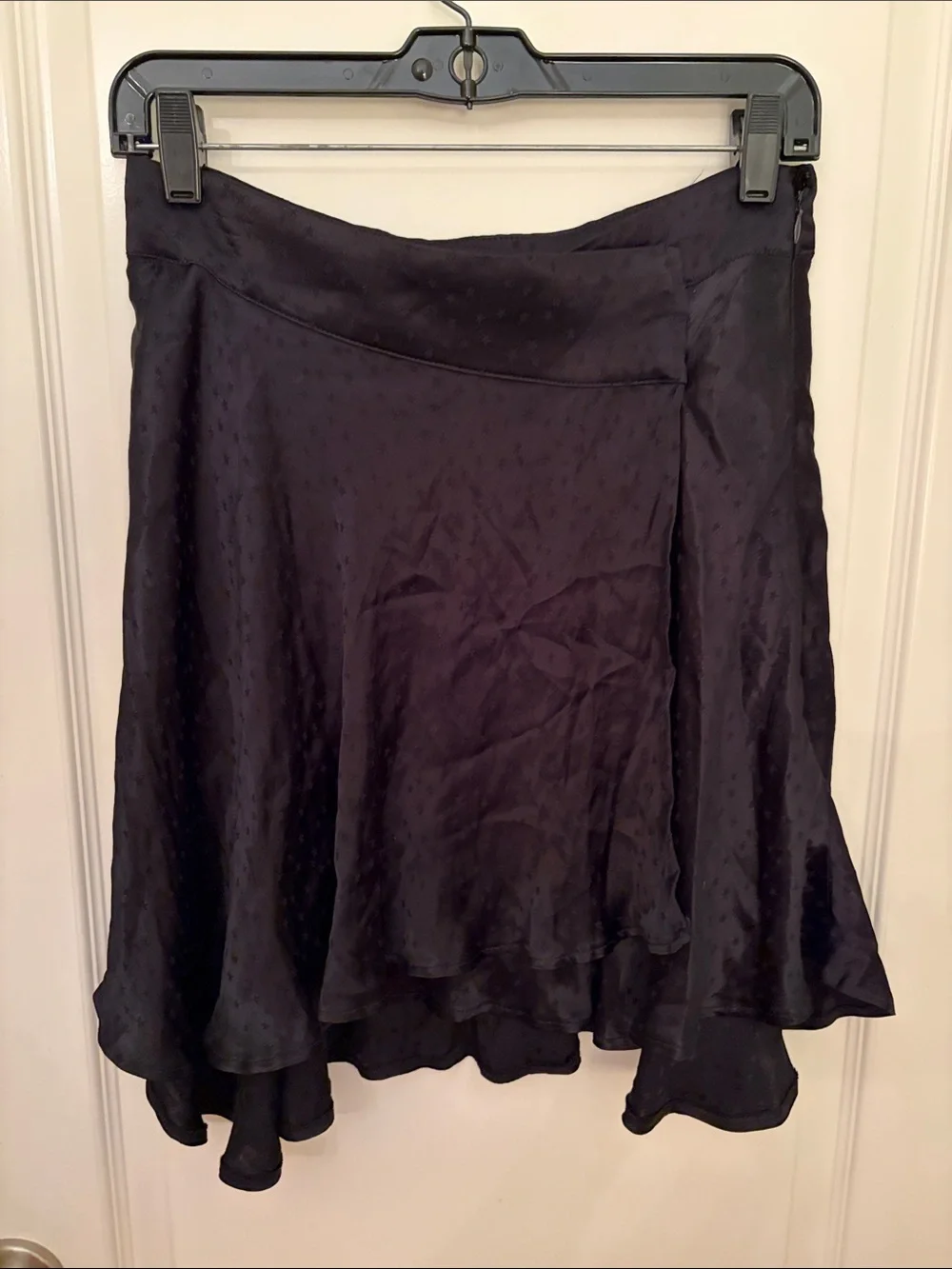 Free People Black Asymmetrical Satin Skirt